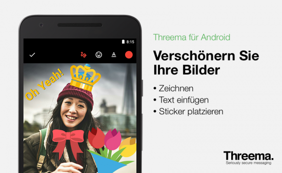 Werden Sie kreativ mit dem neuen Bildeditor in Threema für Android