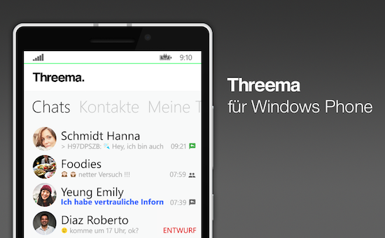 Threema für Windows Phone wird um diverse Funktionen erweitert