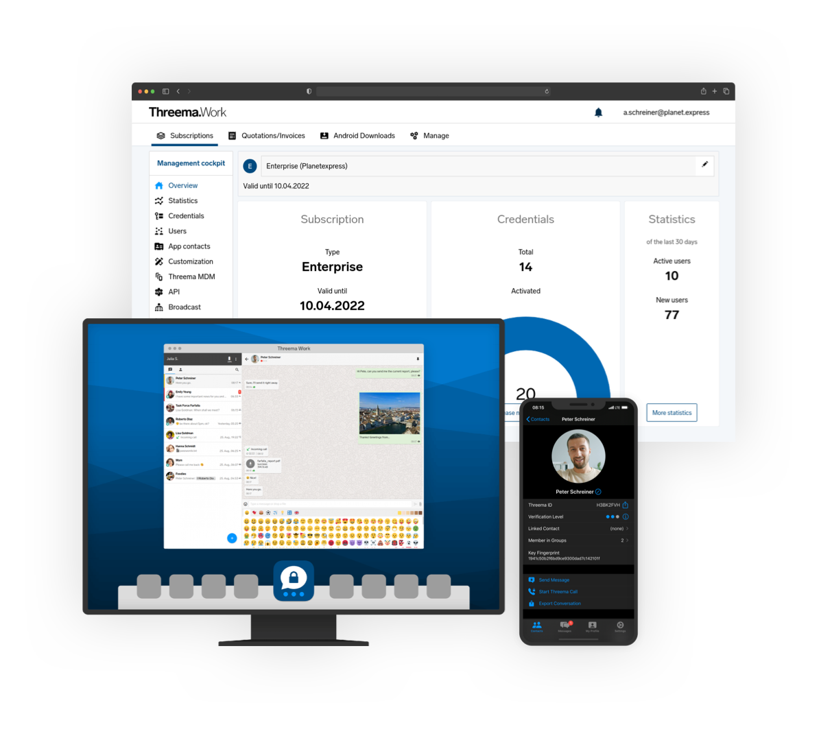 Threema Work: business application for the smartphone and the desktop